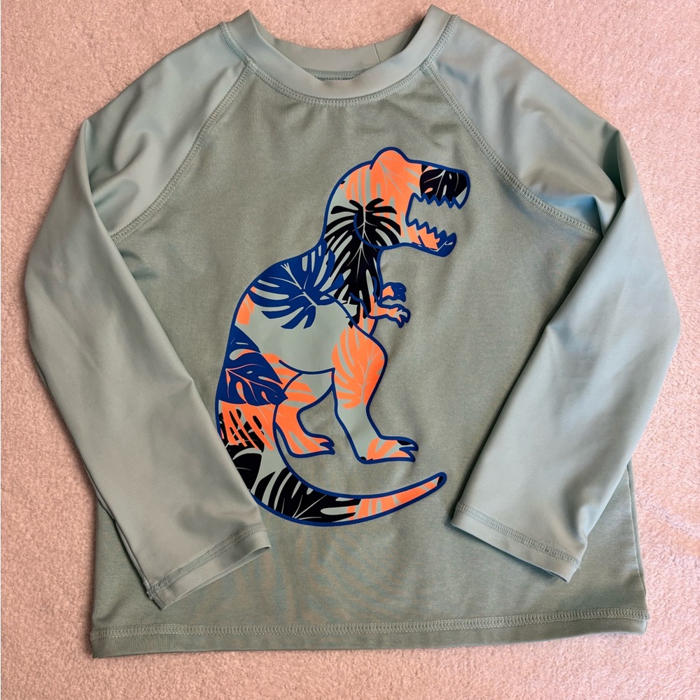 Kids Dinosaur Rash Guard - Green